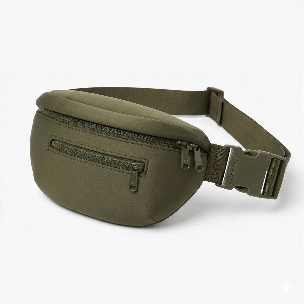 Dagne Dover Ace Neoprene Fanny Pack Dark Moss Green 1l Water-Resistant Belt Bag